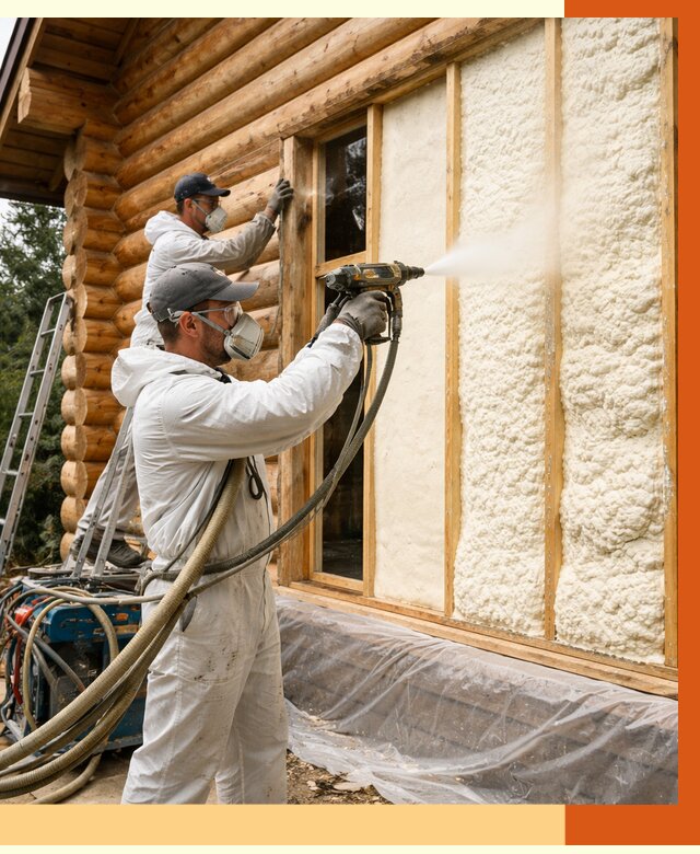 Утепление деревянного дома ППУ в Тайшете от 4362 руб/м2 | ТепломастерТшт — под ключ