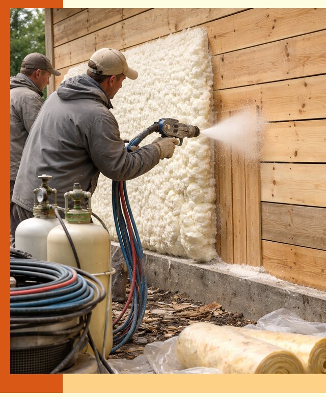 Утепление деревянного дома пенополиуретаном в Тайшете