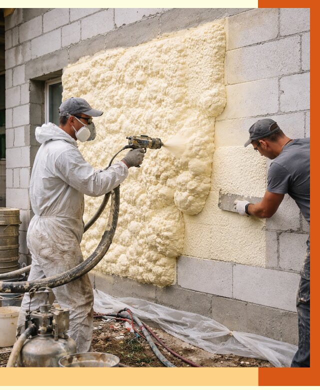 Утепление дома из газобетона ППУ в Тайшете от 4985 руб./м² под ключ | ТепломастерТшт