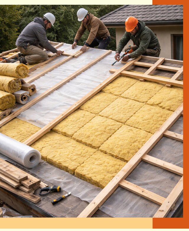 Утепление скатной крыши в Тайшете от 1298 руб./м2 под ключ | ТепломастерТшт