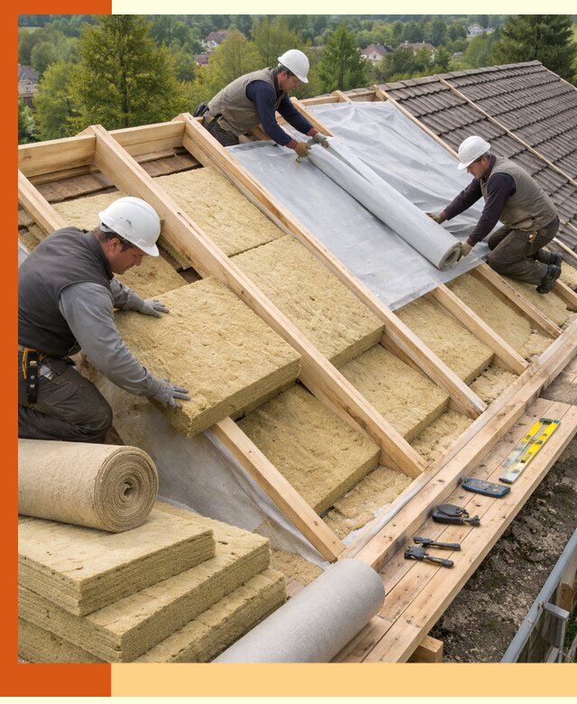 Утепление скатной крыши в Тайшете качественно и надёжно