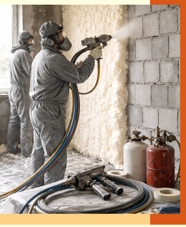 Утепление блочной стены ППУ в Тайшете от 4414 руб./м² — ТепломастерТшт