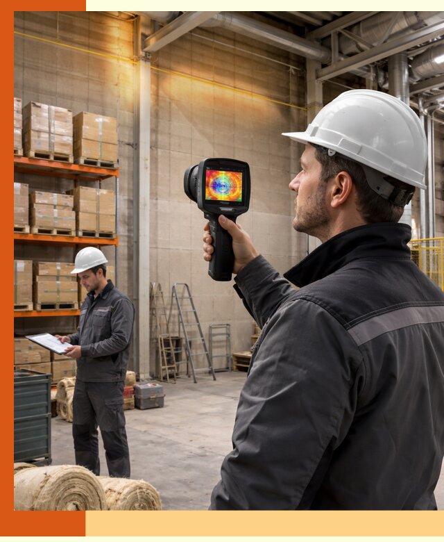 Тепловизионное обследование склада и выявление утечек в Тайшете