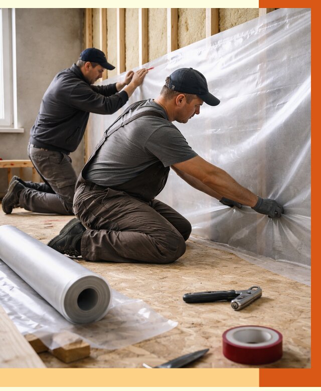 Монтаж пароизоляции в Тайшете от 2596 руб. — установка и укладка под ключ | ТепломастерТшт