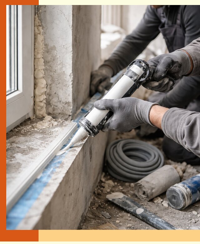 Герметизация стыков и примыканий зданий в Тайшете